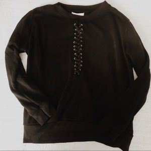 Ocean Drive lace up crew